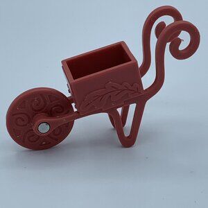 Disney Dollhouse Fairy Wheelbarrow Gardening Cart Brown Plastic Doll Toy Mini